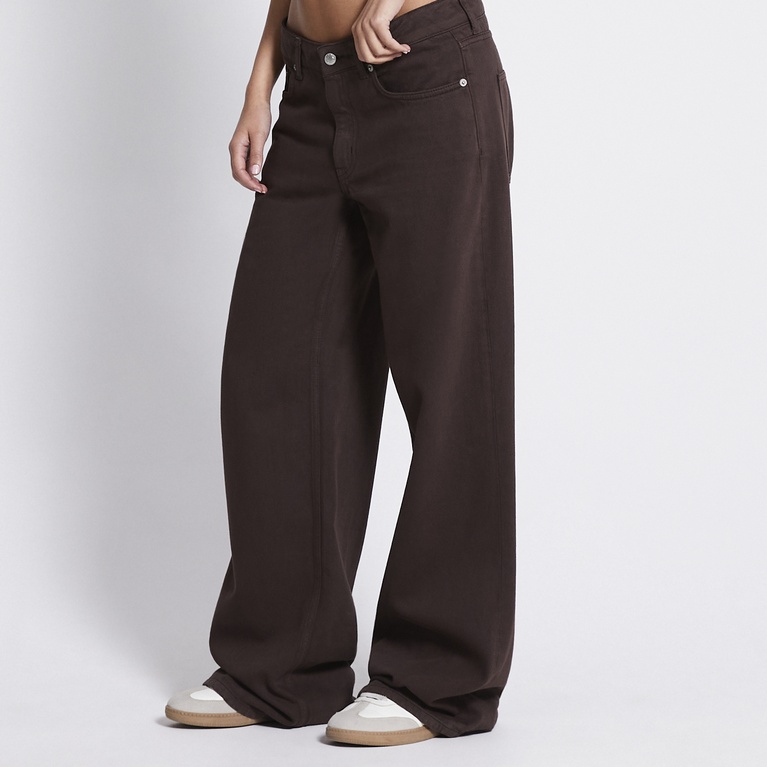 Mid waist wide jeans "Optiwide" Brown